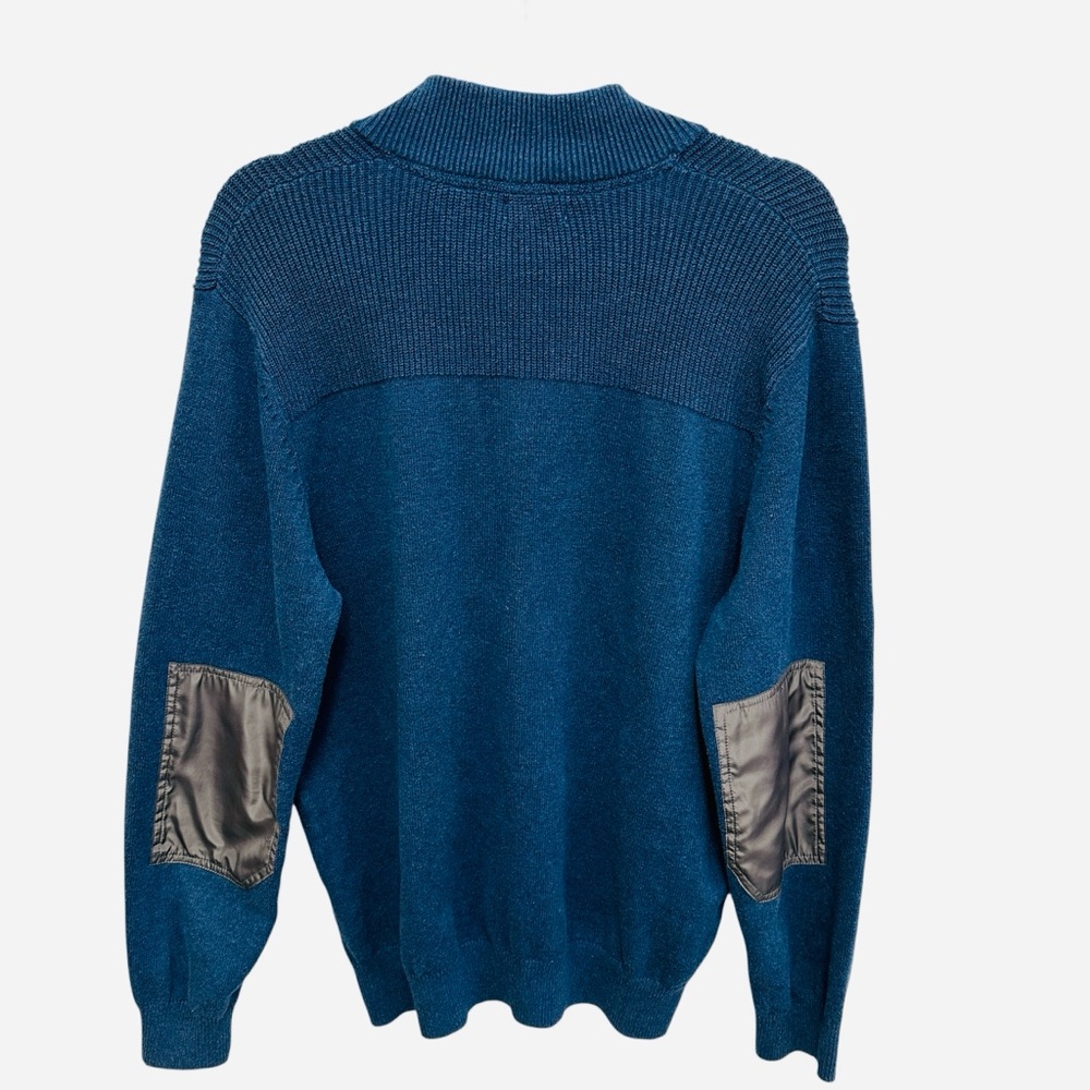 Men’s Izod Golf blue gray snap up collar sweater with elbow patches Size L - Picture 8 of 11